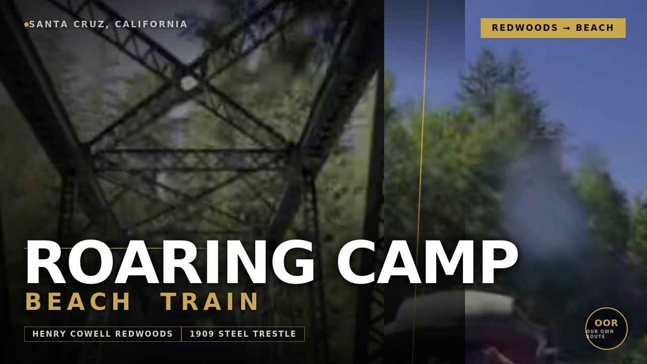 Historic Train Crossing MASSIVE Bridge In Redwood Forest — Absolutely STUNNING